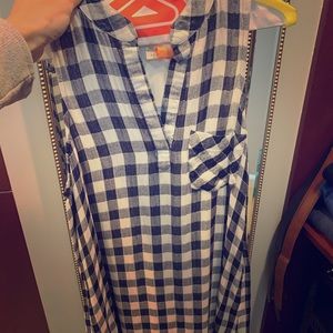 Cloth & Stone Shirt Dress Gingham Navy